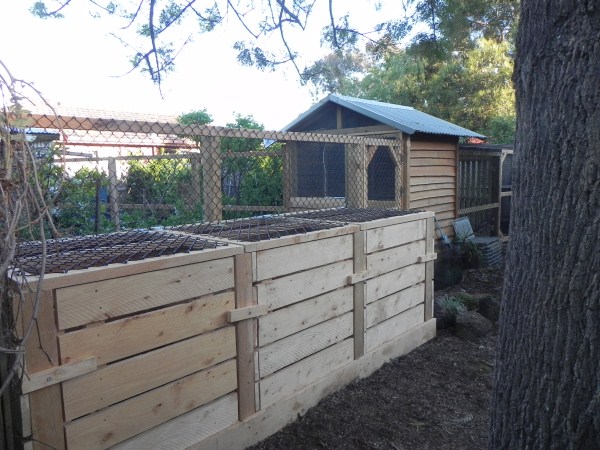 Compost bin system designed and built by Yummy Gardens Melbourne