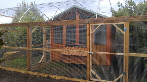 chook house with divided hooped run by Yummy Gardens Melbourne