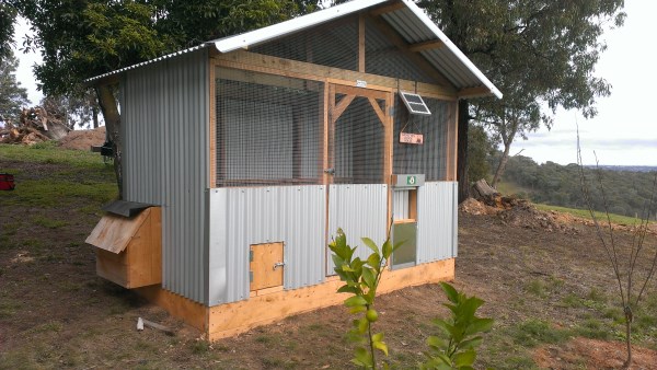 Chook house with solar powered door opener designed & built by Yummy Gardens Melbourne