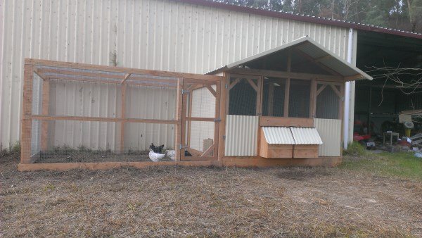 Divided chook house with side run designed and built by Yummy Gardens Melbourne