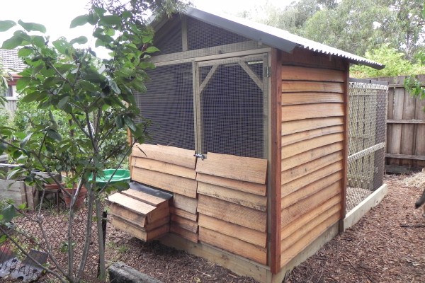 radial sawn timber chicken house by Yummy Gardens Melbourne