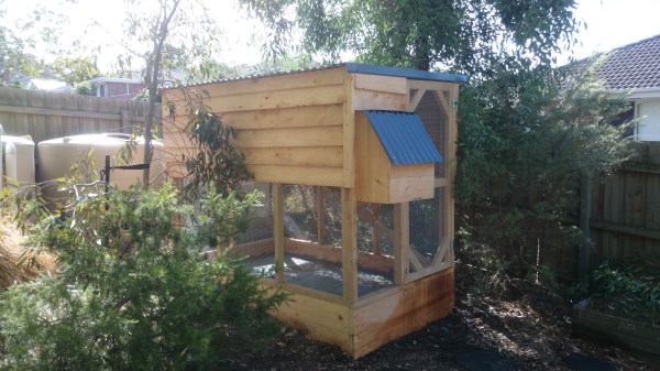 Compact cypress two tiered chook house by Yummy Gardens Melbourne