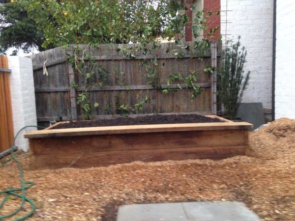 Raised ironbark bed by Yummy Gardens Melbourne